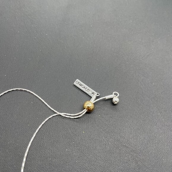 Demdaco Morse Code Bracelet Silver Gold Tone Beaded Casual Minimalist Evening - Picture 5 of 8